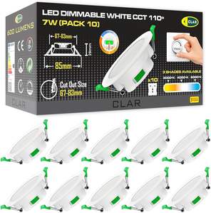 Foco LED Empotrable CLAR, 7W, Aluminio, Diseño Ultra Delgado para Techo, Recorte de 6783 mm, Acabado Blanco, Garantía de 3 Años - Product Image 1