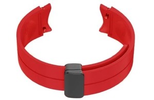GL001 Red Unisex Galaxy Durable Breathable Sport <b>Watch</b> Band Adjustable Waterproof Silicone 20-22 Stainless Steel Magnetic Buckle - Product Image 6