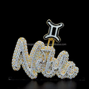 2025 Fine 925 Argent Moissanite Lettre Pendentifs Charmes Or Hip Hop Glacé Logo Nom Pendentif Personnalisable Fête Cadeaux pour Hommes - Product Image 5