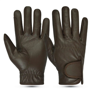 Gants d'équitation en cuir pour femmes, filles, dames et hommes, gants d'équitation antidérapants en cuir véritable - Product Image 4