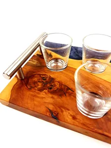 Elegante Bandeja de Servicio de Resina y Madera para el Hogar Moderno, Uso Diario y Recepción de Invitados con un Servicio de Lujo Disponible desde India - Product Image 4