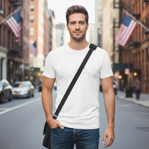 T-shirt pour homme en tissu premium, manches courtes, col rond avec bord côtelé, prix de gros acceptés, logo personnalisé - Product Image 6