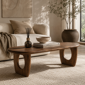 Modern <b>Brown</b> Wooden Dining <b>Table</b> Rounding Edge Pedestal <b>Table</b> Rectangular Dining Room Furniture 4-Seater for Home Villa Hotel - Product Image 6