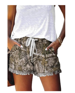 Pantalones cortos holgados de moda para mujer, ligeros, 85% de algodón, 15%, poliéster, cintura elástica, cordón, cómodos pantalones transpirables - Product Image 1