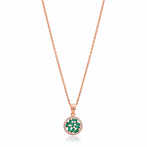 Bijoux en argent sterling 925 faits à la main en Turquie, vente en gros, avec breloque de forme ronde en zircon et pierres baguette émeraude - Product Image 3