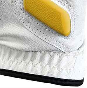 Guantes de golf de cuero amarillos y blancos transpirables y cómodos al por mayor, guantes de golf lisos de alta calidad de Rasheed Mfg Co - Product Image 3