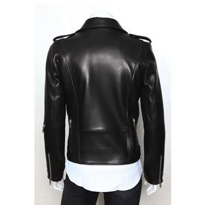 Winter Fashion Motorcycle Style <b>Men's</b> Leather Jacket Zipper Closure Turn-down Collar Slim Fit Waterproof Patchwork Front - Product Image 2
