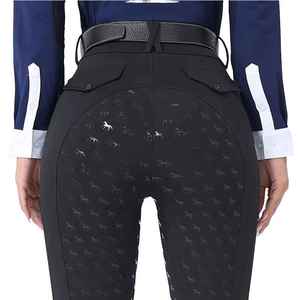 Winter Riding High Waist Velvet <b>Full</b> Seat Breeches Non <b>Slip</b> Double Sided Pockets Elasticity Breathability Horse Riding Breeches - Product Image 2