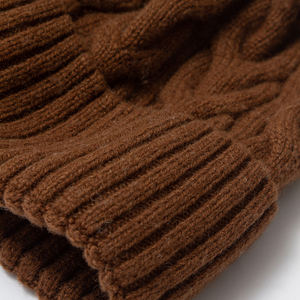 Gorro de lana 100% con puños, gorros de invierno cálidos unisex, gorro suave, transpirable, acogedor, elástico, tejido con puños, Jacquard - Product Image 4