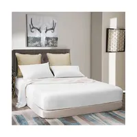 Lençol de cama com elástico de algodão, capa branca para cama de alta qualidade