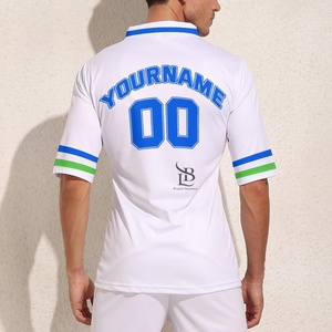 เสื้อเจอร์ซีย์รักบี้100% โพลีเอสเตอร์โพลีเอสเตอร์เสื้อรักบี้ออกแบบได้ตามต้องการไซส์พิเศษระบายอากาศได้ดี - Product Image 5