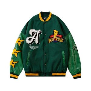 Style Custom Varsity <b>Jacket</b>/<b>Men's</b> Melton Wool Varsity <b>Jackets</b> Wholesale Letterman <b>Jacket</b> with <b>Leather</b> Sleeves - Product Image 1
