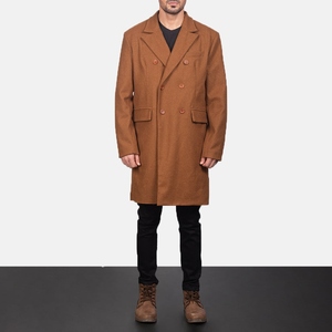Manteau long en cuir pour hommes de haute qualité, respirant et coupe-vent, meilleure vente à bas prix en gros - Product Image 1