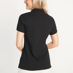 <b>Black</b> <b>Women</b> <b>Polo</b> <b>Shirt</b> Short Sleeve Embroidered Logo Cotton Blend Casual Business Golf Tee Custom Teamwear - Product Image 2