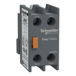 Blocco di Contatti Ausiliari SCHNEIDER ELECTRIC LAEN02 EasyPact TVS 2 NC con Terminali a Vite per Contattori - Product Image 1