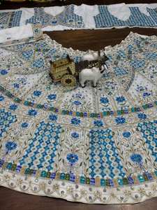 Traje Lehenga Choli bordado tradicional de Georgette de imitación elegante para mujer del proveedor indio directo Dupatta de red para indio - Product Image 4