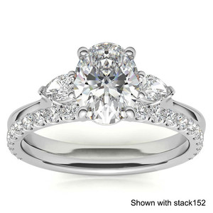 Bague de fiançailles classique à trois pierres en moissanite, taille ovale et poire, sertie à griffes, pour femme, en argent 925, luxe SHREYA DIAM, usage quotidien - Product Image 6