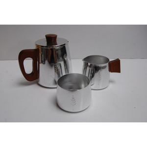 Ensemble classique de crémier et de sucre en métal avec poignées en bois Sucrier au design élégant Argenterie de qualité supérieure - Product Image 1