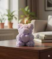 Bougie en forme d'ours en peluche personnalisée avec boîte/étiquette, bougie parfumée de luxe, étiquette personnalisée, cadeau de retour d'anniversaire, Saint-Valentin