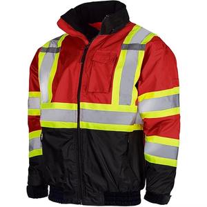 Chaqueta DE SEGURIDAD Bomber Hi Vis para hombres y mujeres con cuello levantado Uniforme de seguridad vial de invierno en estilo de calle principal - Product Image 2