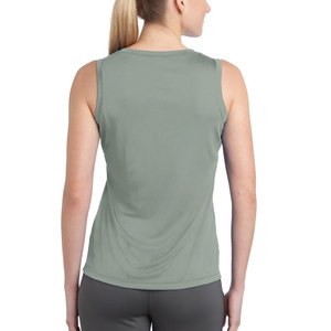 Débardeur à col en V évacuant l'humidité pour femme Chemise sans manches grise - Product Image 2