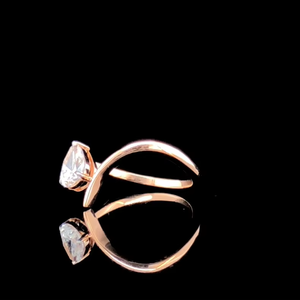 Anillo de Compromiso con Diamante Cultivado en Laboratorio de 0.50 CT, Corte Pera, Oro Sólido de 14K, Certificado SGL - Product Image 2