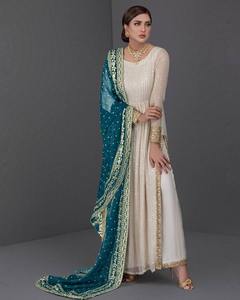 El último traje de diseñador atractivo Faux Georgette Kurti Pant & Dupatta con bordado pesado y lentejuelas de 5mm Work Woman Fashion - Product Image 5