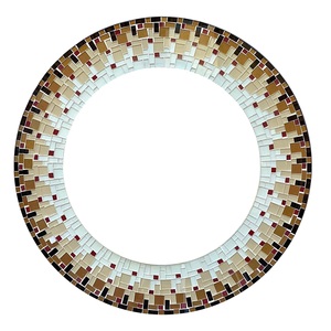 Luxury Handmade Metal <b>Mirror</b> Brown Blue Multicolored Modern Decorative Wall Art for Bathroom - Product Image 1