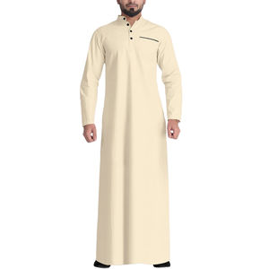 Alta calidad islámico musulmán Dubai hombres Bisht Abaya Eid árabe Thobe Arabia hombres bata Thobe largo elegante hombres Thobe 2024 - Product Image 6