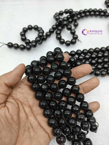 Venta al por mayor de cuentas de turmalina negra de 10mm, cuentas de ágata de piedra Natural, comprar en línea de Amayra Crystals Exports - Product Image 3
