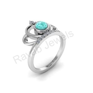 925 plata esterlina venta al por mayor aniversario boda Arizona turquesa circón 5mm bisel ajuste eternidad anillo de diseño de piedras preciosas - Product Image 5