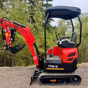 ENVÍO GRATUITO Miniexcavadora TPM 16 de 13.5 HP con cucharón de excavación de 16 pulgadas, controles piloto, brazo oscilante, aprobación EPA y CE, pulgar hidráulico auxiliar - Product Image 1