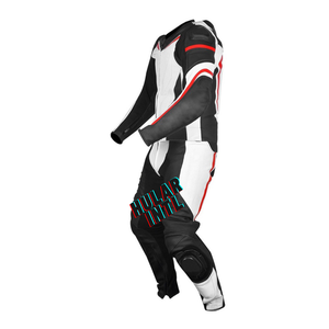 Combinaison 2 pièces en cuir de moto pour hommes anti-chute et résistante à l'usure Combinaison en cuir de moto pour hommes Combinaison de course rembourrée - Product Image 3