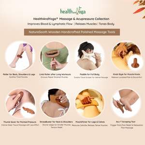 HealthAndYoga NatureSooth Masseur d'économiseur de pouce en bois de haute qualité Outil Gua Sha en bois naturel pour outil de Massage du corps de thérapie à domicile - Product Image 1