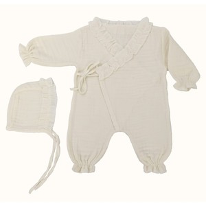 ชุดรอมเปอร์เด็กทารก 2 ชิ้นแบบผูกโบว์ด้านหน้า ยี่ห้อ Fida Muslin Ruffle Wrap-Front - Product Image 4