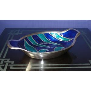 Gran diseño de mesa de Metal, bandeja decorativa para servir alimentos, bandeja para servir bebidas hechas a mano para el hogar y hoteles con Color esmaltado - Product Image 2