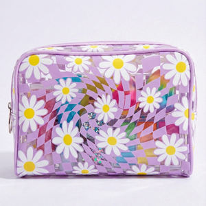 Bolsa de Maquillaje de PVC con Diseño Floral y Cuadros Estilo Y2K, Linda, Impermeable, para Viajes, con Cierre, Organizador de Cosméticos para la Generación <span class=keywords><strong>Z</strong></span> - Product Image 2