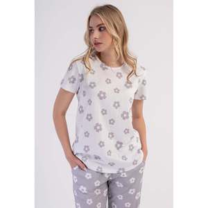 KADIN P.SUPREM O YAKA KISA KOL ETEGI OVAL CEPLI PIJAMA TAKIM - เครม - เครม - Product Image 2