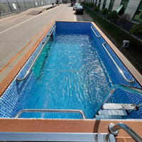Solution de piscine et d'aquarium rectangulaire de luxe en acier inoxydable pour patio et jardin européens