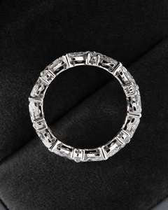 4x2mm Marquise Cut CZ <b>Eternity</b> <b>Ring</b> | <b>Silver</b> Wedding Band | Dainty Marquise CZ Full <b>Eternity</b> <b>Ring</b> | Custom Jewelry Supplier - Product Image 3