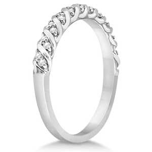 Alliance de mariage en or blanc 14 carats avec diamant, bague en diamant de 0,17 carat - Product Image 3