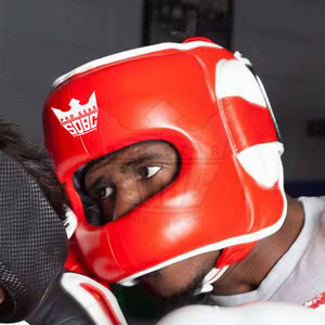 Leather Boxing <b>Head</b> Guard for MMA <b>Training</b>-Protective Face Guard - Product Image 4