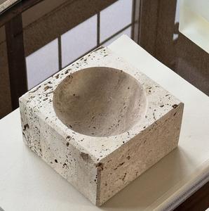 New stylish hot best Luxury Natural Travertine Stone Multi <b>Wick</b> <b>Candle</b> Bowl for Center Table Styling Modern Home Fragrance Decor - Product Image 5