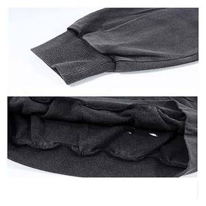 Sudadera con capucha de algodón pesado de gran tamaño desgastada Vintage para hombre logotipo personalizado 3D ropa patrón estampado liso teñido invierno - Product Image 5