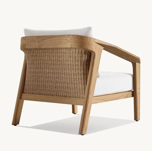 Modern Spanish Design <b>Outdoor</b> Furniture Natural Teak <b>Lounge</b> <b>Chair</b> for Bedroom Living Room Hotel Villa Apartment Workshop - Product Image 1