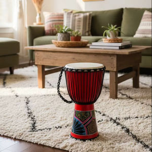 Djembé africain rouge artisanal professionnel SOLOBEAT, mini tambour à main, peau de chèvre de haute qualité, design ABS - Product Image 5