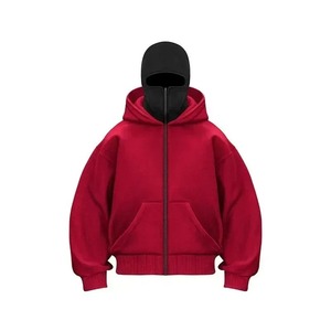 Sudadera Informal Holgada y Cálida para Invierno, con Capucha y Cremallera, Chaqueta Deportiva para Exteriores, Diseño Liso Teñido - Product Image 3