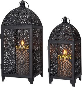 Wholesale Handmade Metal <b>Black</b> Moroccan Candle <b>Lanterns</b> for Indoor and Outdoor Decorations Hanging & Table Top <b>Lanterns</b> - Product Image 5