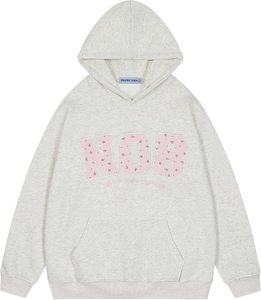 Sudaderas con capucha gráficas de gran tamaño para mujer Y2k flor bordado número estampado Sudadera con capucha pulóver Sudadera con capucha Unisex - Product Image 1
