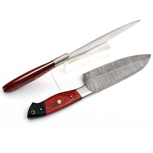 Juego de Cuchillos de Chef Japoneses de Acero Inoxidable 3Cr13, 67 Capas de Damasco, 1 Pieza, Hoja Fija, Punta de Lanza, Grado Industrial, Uso en Caza, Mango de Madera - Product Image 2